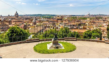 Monument to Cairoli brothers in Rome, Italy