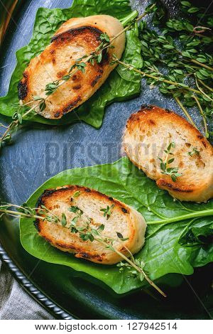 Fried Bread Croutons With Thym
