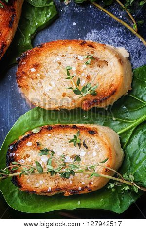 Fried Bread Croutons With Thym