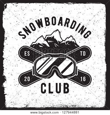 Snowboarding Emblem. Logotype Template