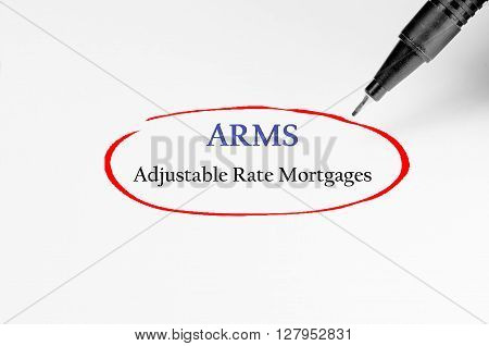 Adjustable-rate Mortgages On White Paper - Business Concept
