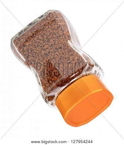 image of one jar of instant coffee isolated