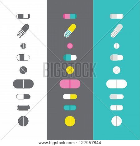Pharmacy store set. Vector pharmacy store. Isolated parmacy stuff. Pharmacy store stuff in flat style.