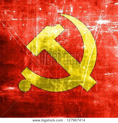 Communist sign with red and yellow colors