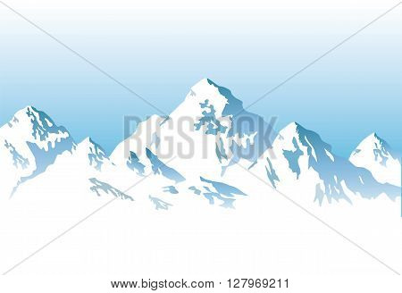 Series of snowcapped mountains - natural background