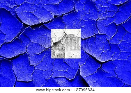 Grunge cracked Papa maritime signal flag