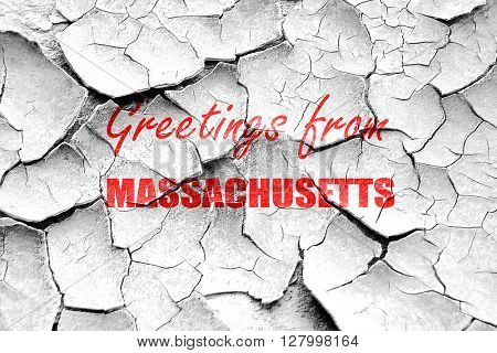 Grunge cracked Greetings from masschusetts