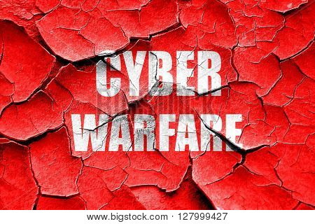 Grunge cracked Cyber warfare background