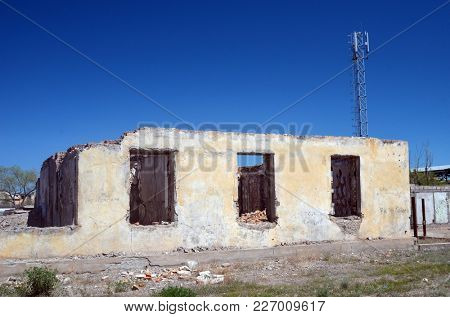 Urban decay.Former Soviet anti-ballistic missile testing range.West Bank of Balkhash Lake.May 8, 2017. Saryshagan.Kazakhstan