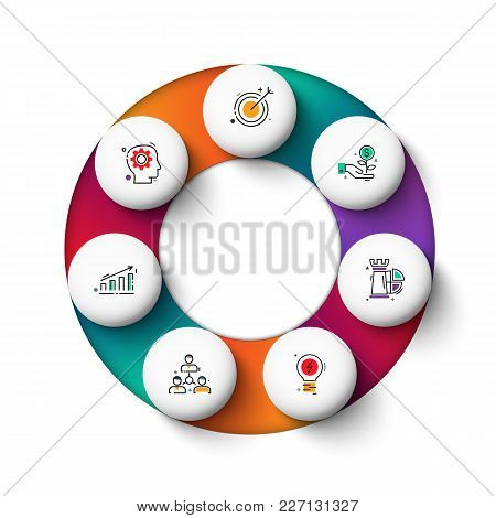 Vector Gradeinte Circle Elements For Infographic. Template For Cycle Diagram, Graph, Presentation An