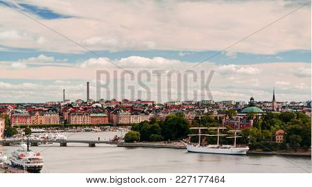 Panorama Aerial View To Stokholm From Katarina Viewpoint, Stokholm , Sweden