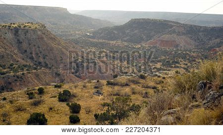 Expansive, Rugged Landscape Palo Duro Canyon In Texas