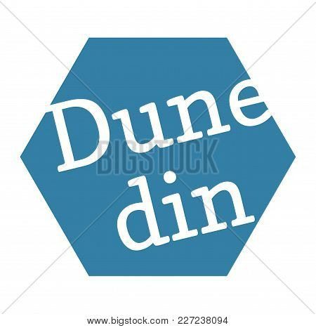 Dunedin Stamp. Typographic Label, Stamp Or Logo