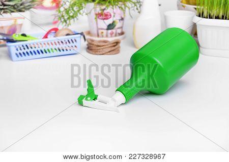 Pulverizer For Spraying Domestic Plants. Part Of Still Life.