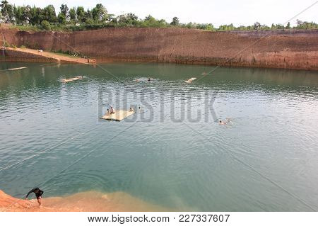 Hangdong Canyon Chiangmai. Resevoir From Old Excavation Laterite Soil For Sale.