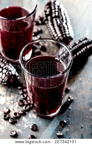 Peruvian Purple Corn Drink. Chicha Morada Purple Sweet Traditional Peruvian Corn Drink