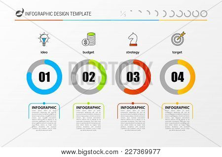 Inforgraphic Design Template. Timeline Concept With Percent. Can Be Used For Graph, Pie Chart, Workf
