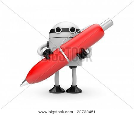 Robot with pen