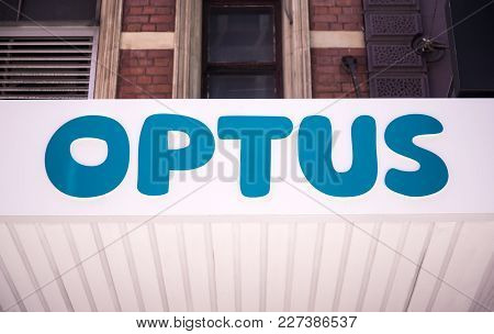 Sydney, Australia - February 12, 2015: Detail Of The Optus Store In Sydney, Australia. Optus Is The 