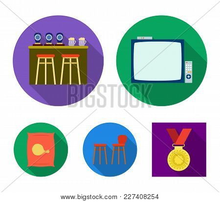 Bar, Pub, Restaurant, Cafe .pub Set Collection Icons In Flat Style Vector Symbol Stock Illustration 