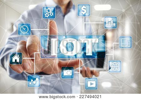 Iot. Internet Of Thing Concept. Multichannel Online Communication Network Digital 4.0 Technology Int