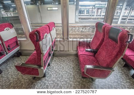 Akita, Japan - October 23,2017 : Interior Of East Japan Railway Gono Line Resort Shirakami Sightseei
