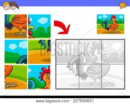 Jigsaw Puzzles With Rooster Animal Character