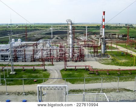 Oil Refinery. Equipment For Primary Oil Refining.