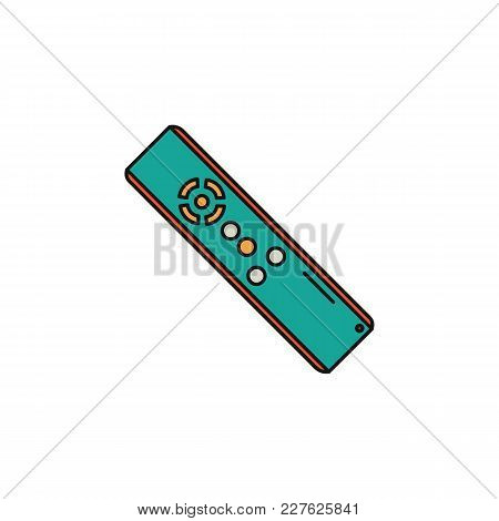 Remote Control Colorful Cartoon Icon Isolated On White Background. Remote Control Object For Cartoon
