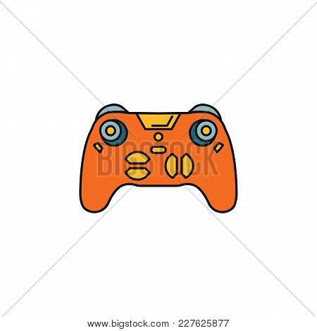 Remote Control Colorful Cartoon Icon Isolated On White Background. Remote Control Object For Cartoon