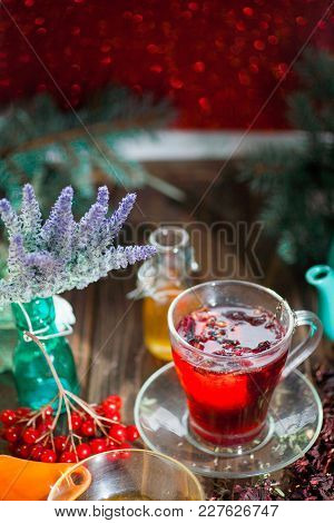 Hibiscus Tea From Rose Carcade Herbal Herbal Tea With Rose Hips And Kalina Diuretic And Cleansing St