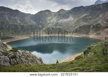 Views Of Lago De La Cueva (lake Of The Cave) In Saliencia Valley, Somiedo Nature Reserve. It Is Loca