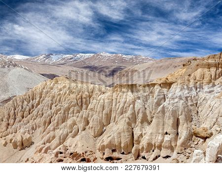 Khyunglun Caves In Garuda Valley, Western Tibet, China. Khyunglung Is An Amazing Complex Of Caves Se