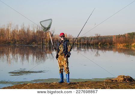 Fisherwoman With Spinning Rod