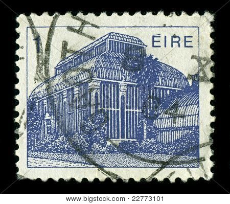 IRELAND-CIRCA 1982: A stamp printed in Ireland shows image of The National Botanic Gardens (Irish: Garraithe Naisiunta na Luais) are located in Glasnevin, Dublin city centre, Ireland, circa 1982.