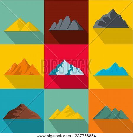 Elevation Icons Set. Flat Set Of 9 Elevation Vector Icons For Web Isolated On White Background