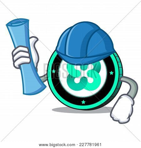 Architect Ethos Coin Character Cartoon Vector Illustration