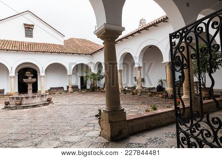 Sucre, Boliwia - February 08, 2018: Sucre Is The Constitutional Capital Of Bolivia. Traditional Colo