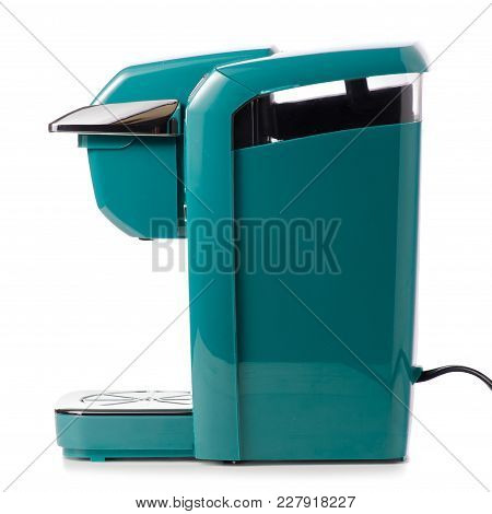 Capsular Electric Coffee Machine On White Background Isolation