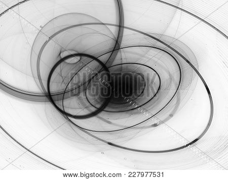 Exoplanetary System, Black And White Inverted, Computer Generated Abstract Texture For Overlay Or Sc