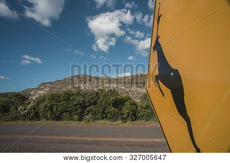 Deer Road Sign In Brazilian Countryside, Serro, Minas Gerais, Brazil