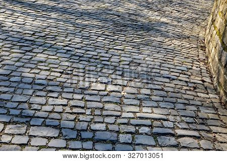 Detail Of The Famous Cobblestone Road Muur Van Geraardsbergen Located In Belgium. On This Road Every