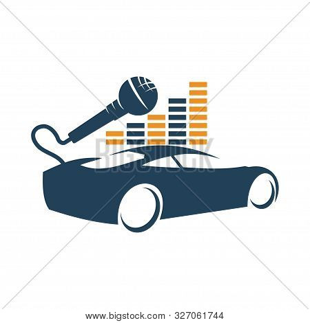 Audio Car System Volume Mic Logo Template Isolated Icon Symbol