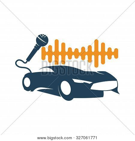 Audio Car System Mic Volume Logo Template Isolated Icon Symbol