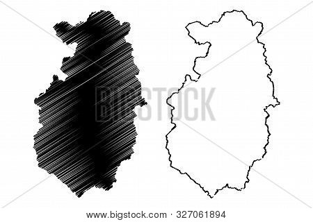 Pazardzhik Province (republic Of Bulgaria, Provinces Of Bulgaria) Map Vector Illustration, Scribble 