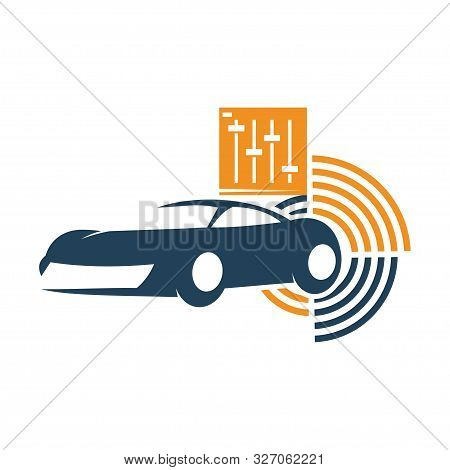 Audio Car System Equalizer Logo Template Isolated Icon Symbol
