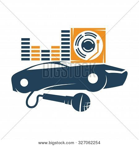 Audio Car System Mic Volume Disk Logo Template Isolated Icon