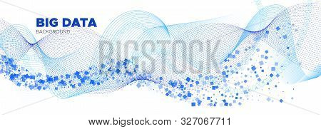 Matrix Vector. White Flow Particle Pattern. Blue Information Technology. Big Data Stream. White Matr