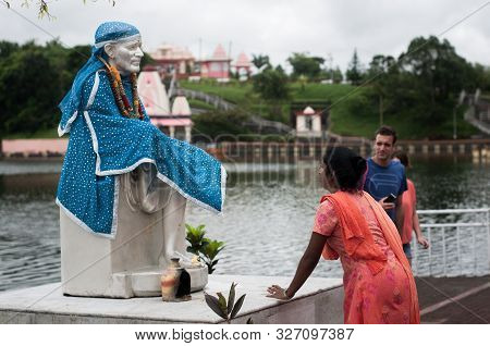 Savanne, Mauritius - March 23, 2016; The Ganga Talao Temple In Grand Bassin.