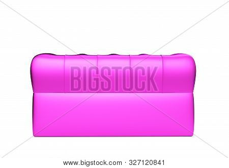 3d Render Of A Silk Royal Pillow With Golden Tussels Isolated On A White Background. Home Decor. Roy